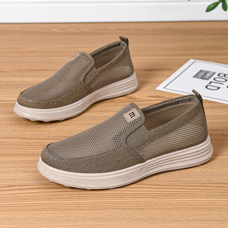Summer Breathable Men's Mesh Shoes, One Foot Cloth Shoes, Anti Slip Soft Soled Casual Shoes