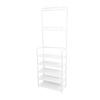 Coat Shoe Rack with Hooks 68.9in 5 Tier Metal Multifunctional Dust Proof Ample Space Coat Shoe