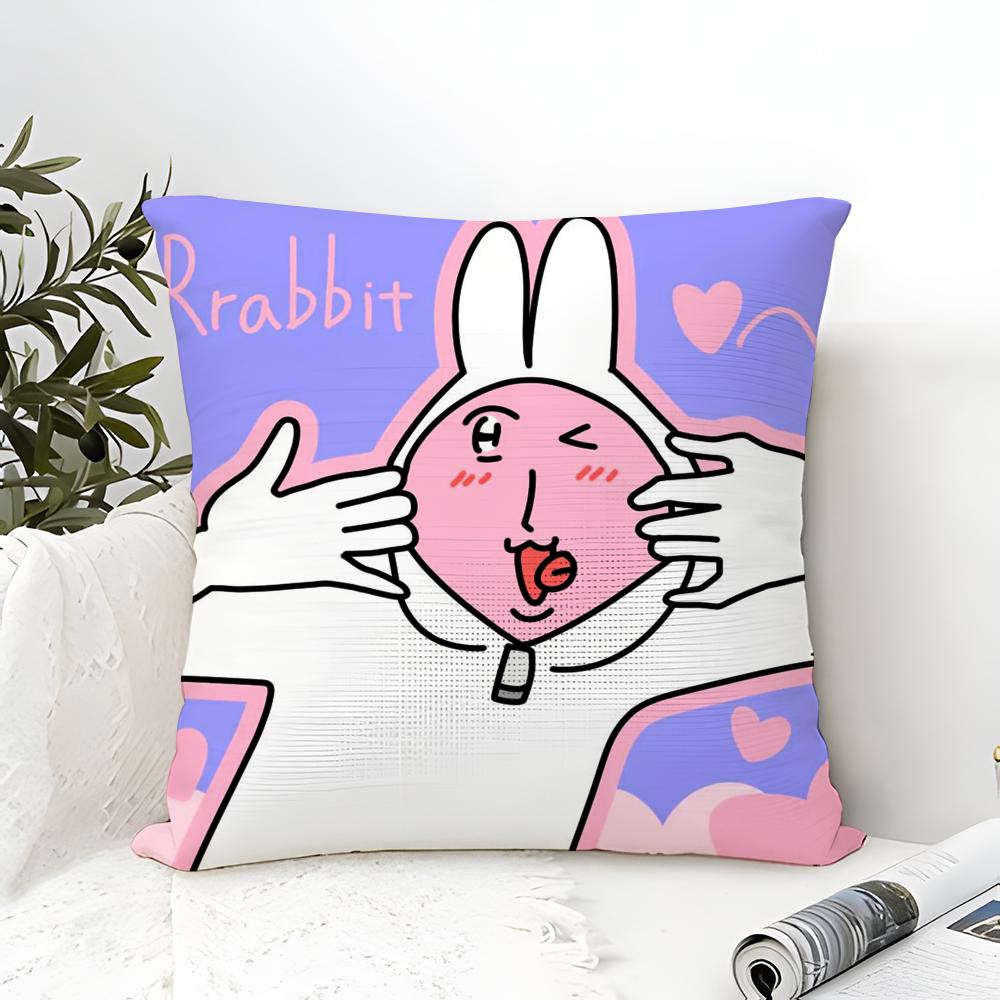 Cartoon Pink Funny Rabbit Friends Pillow Case linen pillow case sofa home decor cushion cover cushion cove