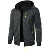 Men's Spring and Autumn Outerwear Sports Fitness Coat Casual Hoooded Knitted Jacket