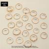 22Pcs Bohemian Geometric Knuckle Rings Set For Women Gold Silver Color Star Heart Crystal Finger Ring Girl Fashion Party Jewelry
