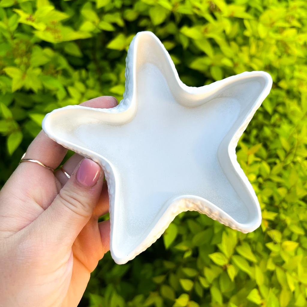 3D Starfish Tray Silicone Mold DIY Pentagram Jewelry Storage Pallet Molds Plaster Concrete Resin Plate Casting Mould Home Decor