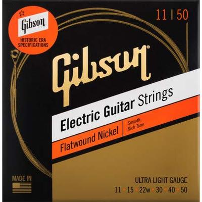 Gibson Flatwound Saiten für E-Gitarre (Ultraleicht/11-50) [SEG-FW11]