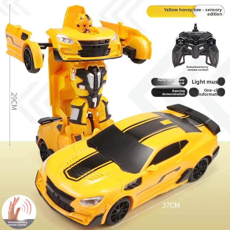 

Управляемая жестами, меняющая форму, беспроводная машина на радиоуправлении, зарядка, большая желтая игрушечная машина Qin Tian Jing Gang, машина-робот для детей, игрушка большого размера для мальчика