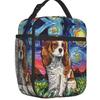 Night Saint Bernard Dog Lunch Bag Women Cooler Thermal Insulated Lunch Box for Kids School Children