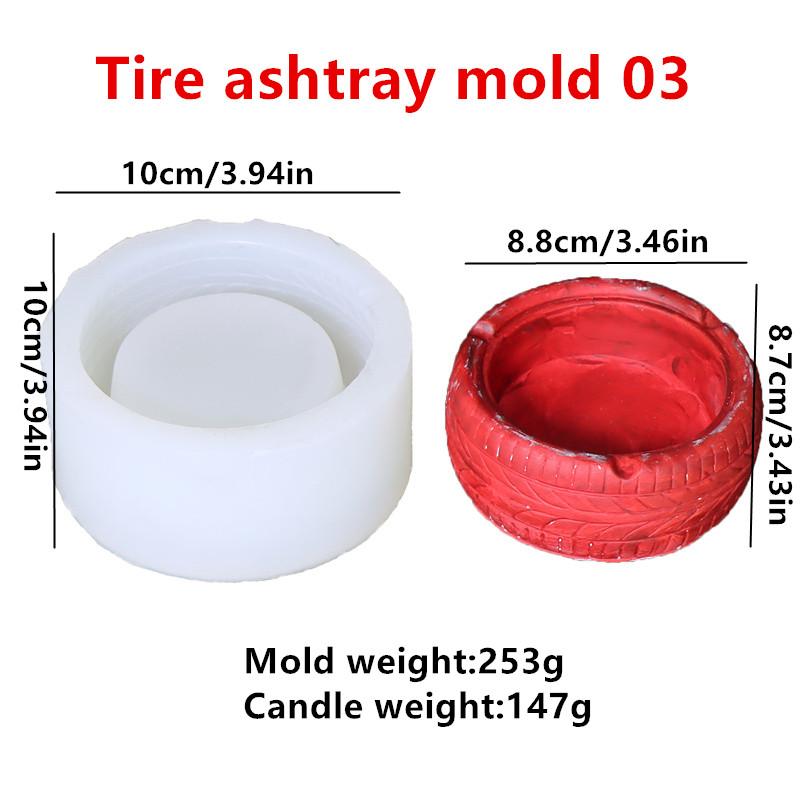 

3D Cross Skull Ashtray Mold DIY Skull Ashtray Halloween Silicone Mould Automobile Tire Ashtray Molds Crafts Candles Plaster