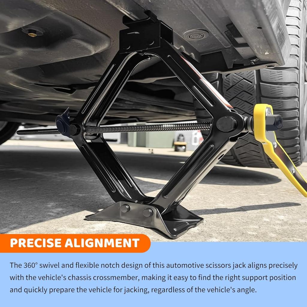 2 Ton Portable Car Jack Kit with Tire & Ratchet Wrench, Lifts 3.93–15.35 Inch