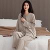 Island Fleece Pajamas Women'S Autumn And Winter Thickened Warm Spring And Autumn Advanced Coral Fleece Winter Thin Fleece Loungewear Set