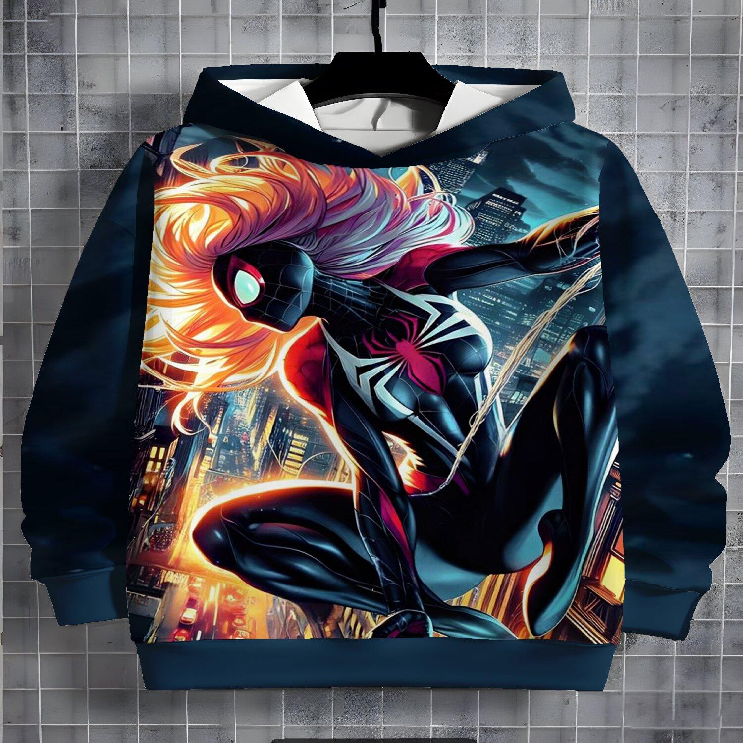 

Autumn and winter children s 3D printed hoodie sweatshirt casual sports top pullover 13-14Y