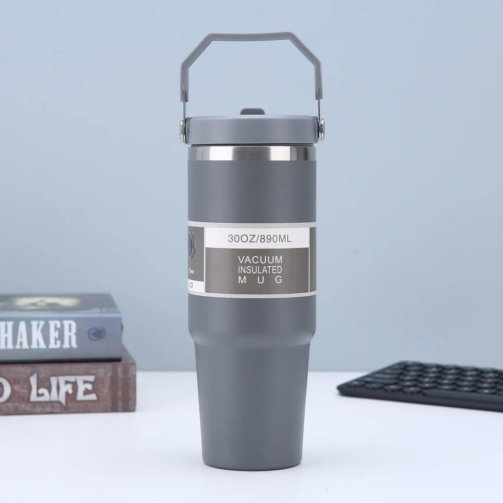 

Термос из нержавеющей стали, кофейная кружка, портативный, с термоизоляцией, для горячих и холодных напитков, дорожная фитнес-кружка, герметичный термос 500ml серый