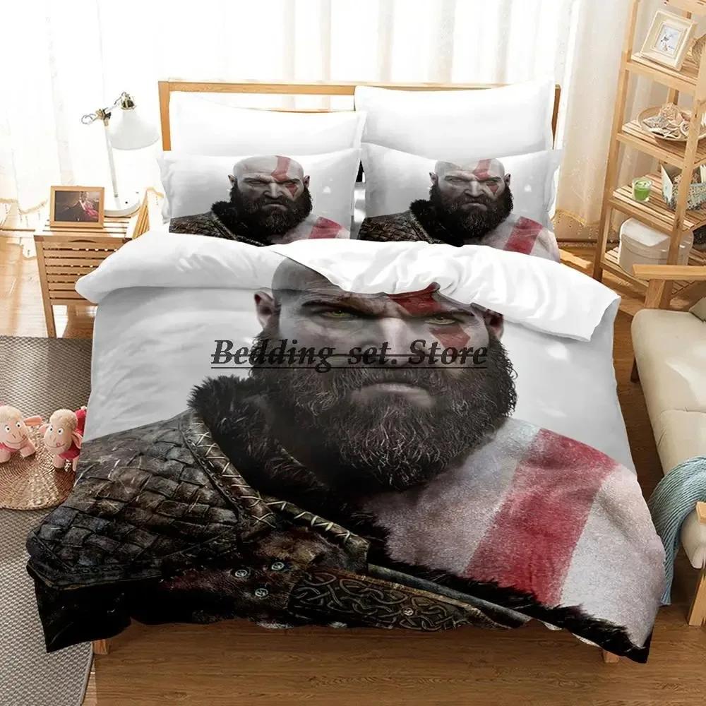 God Of War Bedding Set Single Twin Full Queen King Size Bed Set Aldult Kid Bedroom Duvetcover Sets Anime Bed Sheet Set