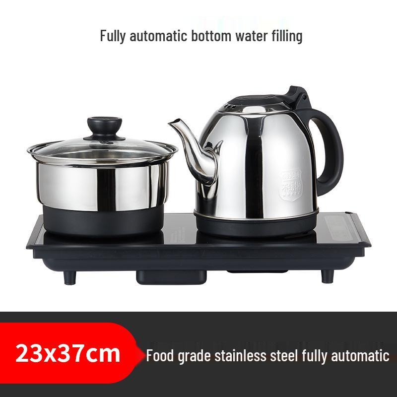 Electric Tea Kettle with Anti-Scald, Auto-Fill, Marble Table, and Tea Tray - 37x23