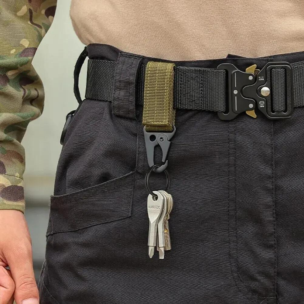 Tactical Hook And Loop, Mountaineering Hook And Loop Key Bag Accessory Nylon Mesh Hook And Loop Strap, Triangle Keychain For Out