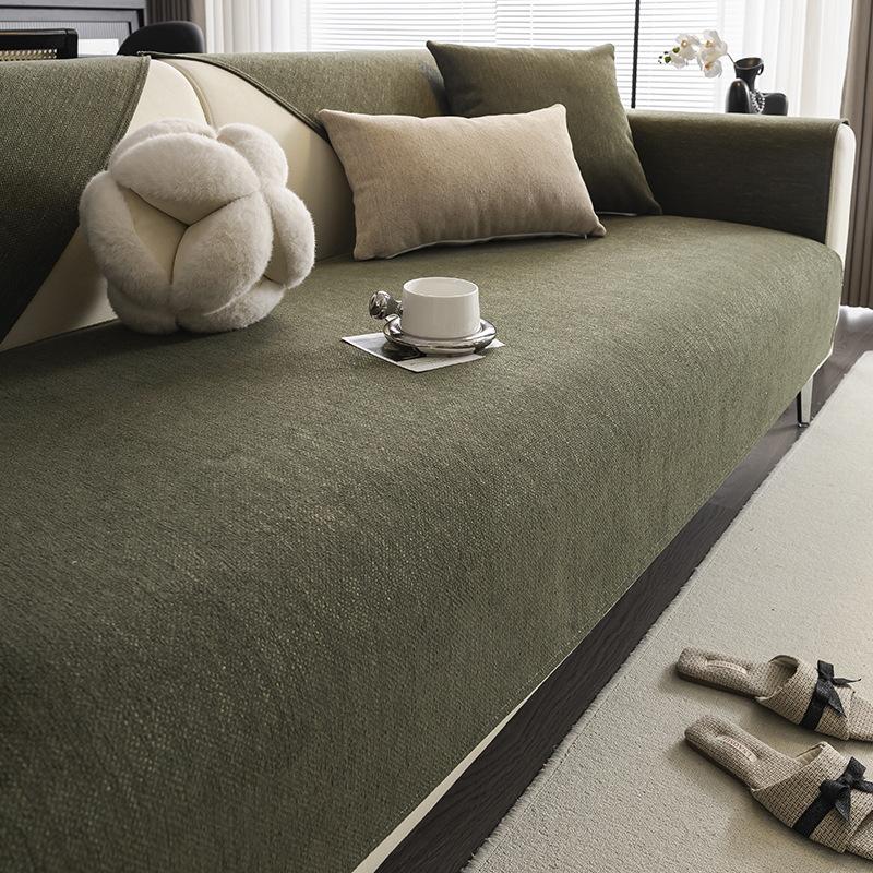 Chenier Sofa Seat Cushion Is Universal In All Seasons, Solid Color Sofa Cover Is Simple And Advanced, Cover Cloth Towel, Non-Slip Sofa Cushion