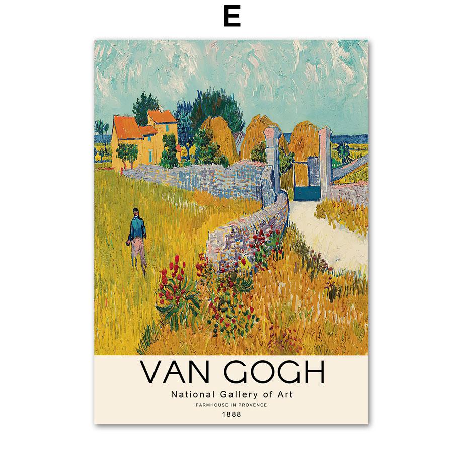 Van Gogh Museum Abstract Nordic Poster Exhibition Wall Art Print Canvas Painting National Gallery Decor Pictures For Living Room