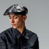 Reck Hatter Echtes Leder Schiebermütze Lamm Größen Wintermütze, Herren, Leder, RH-510, Schwarz, Verfügbar, Frühling, Herbst,