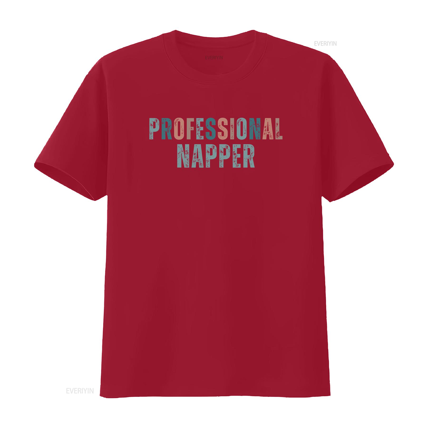 

professional napper shirt funny nap tee chronic fatigue narcolepsy awareness sleep disorder tired new mom dad joke vintage S