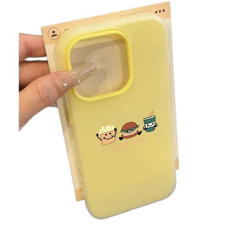 Simple Burger for iPhone16/17promax Mobile Phone Case Apple 15 Skin Scrub 13/12 Jelly 14