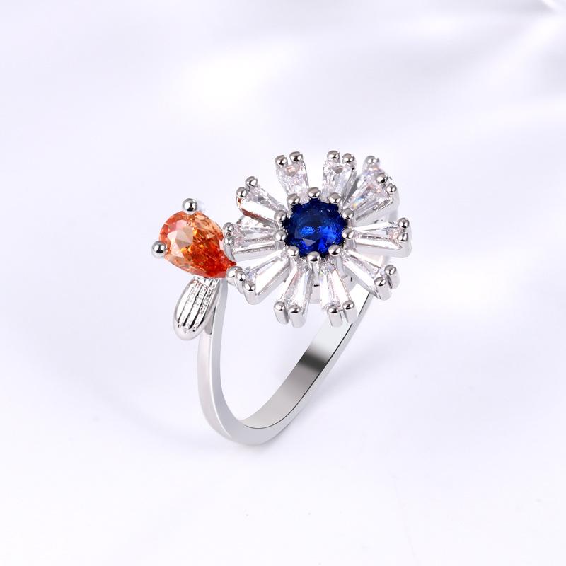 

Adjustable Daisy & Bee Rotating Anti-Stress Ring for Women – Fashionable, Simple, Versatile, & Popular. Adjustable