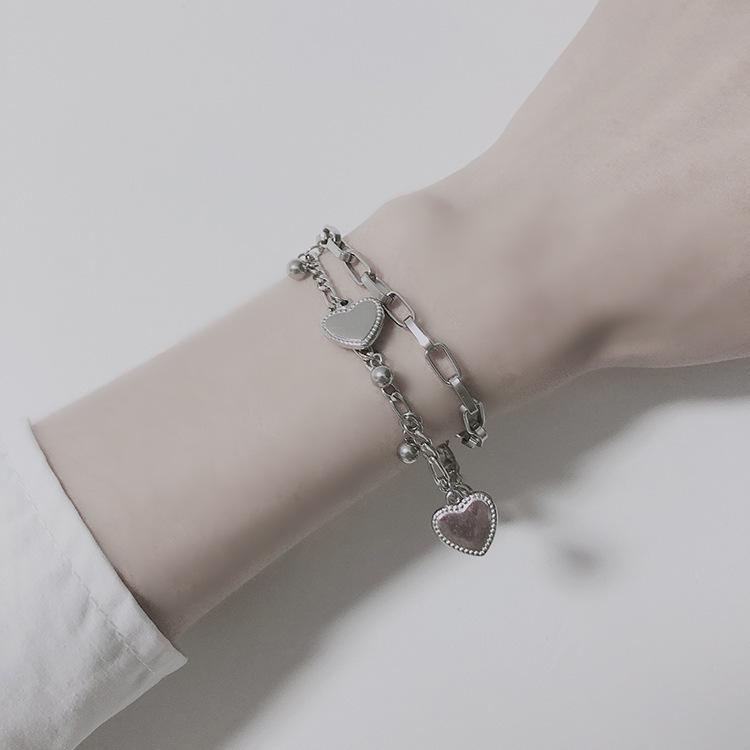 Harajuku & Hip-Hop Style Double-Layer Love Bracelet for Women