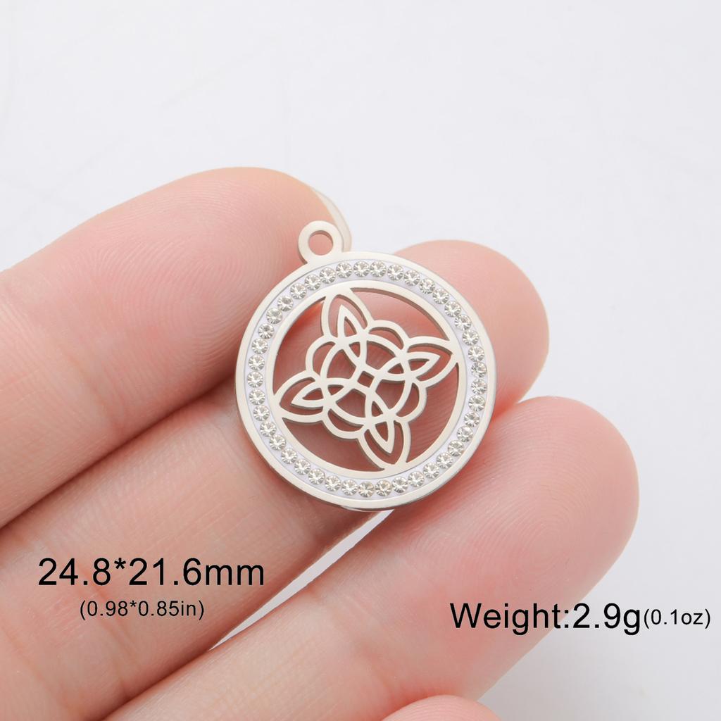 LIKGREAT 1Pcs Witch Celtics Knot Pendant Stainless Steel Wiccan Hanging Charm for Necklace Bracelet Earring Jewelry Making