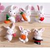 (6 Pcs Rabbit Set) Miniature Showpiece Set for Home Decor,Car Dashboard,Valentine,Living Room,Gifts Figurines,Cake Decoration Items