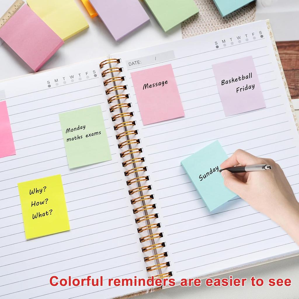 36 Pack Sticky Notes 1.5x2 in Post, 2160 Sheets Post Small Self Sticky Notes Pad Its, 9 Pastel Color Mini Sticky Notes for Office, Home, School,