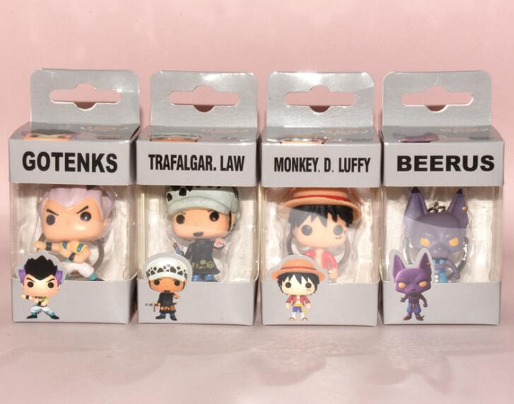Anime Dragon Ball Z Son Goku Vegeta Naruto One Piece Keychain Vinyl Figure Doll Collectible Model Toy