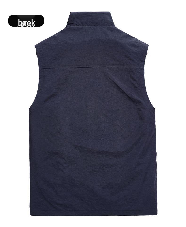 Men's Multi-Pocket Quick Dry Outdoor Vest for Fishing, Photography, and Work, Plus Size, Spring/Autumn