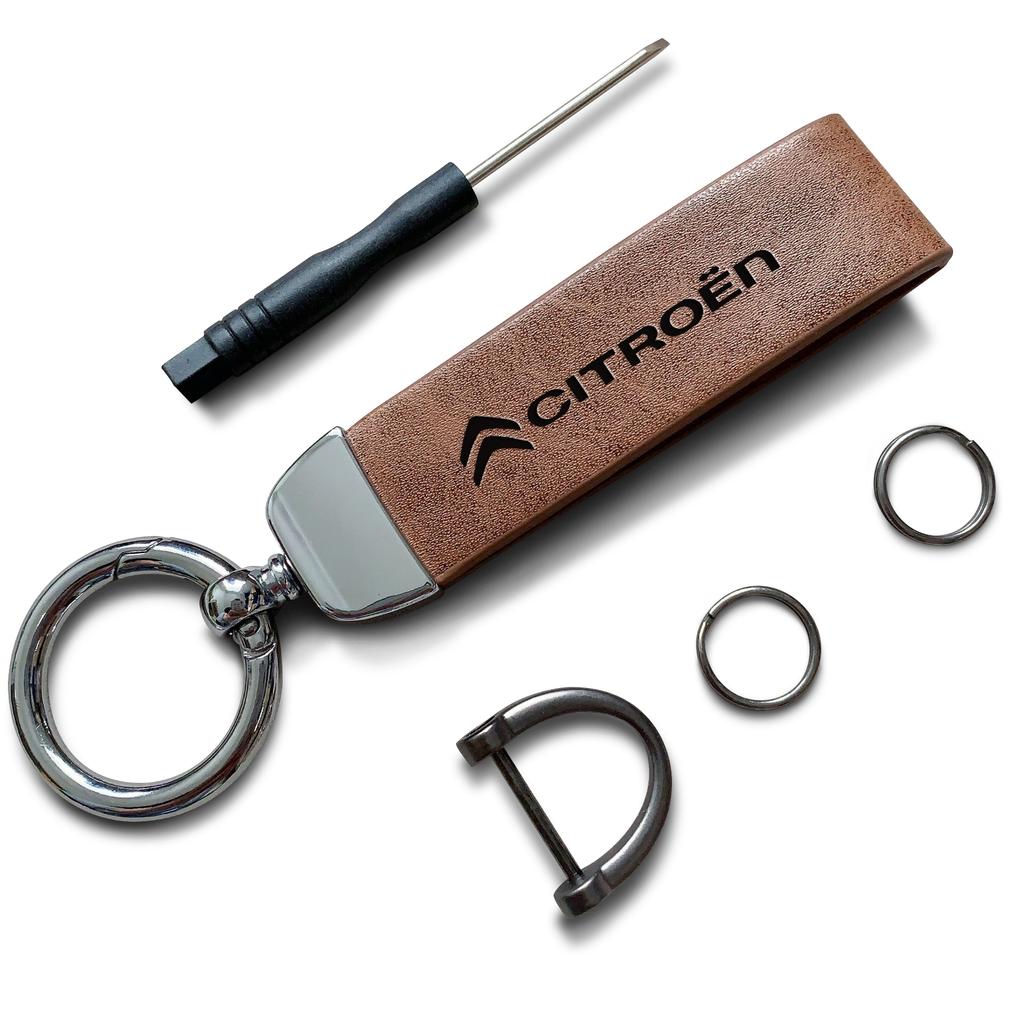 Maillard Colour Keychain Car Logo Key Chain For Citroen C5X e-C4 X e-C3 C4 C3 C5 AIRCROSS C-Elysee C-Crosser C4 Cactus Berlingo