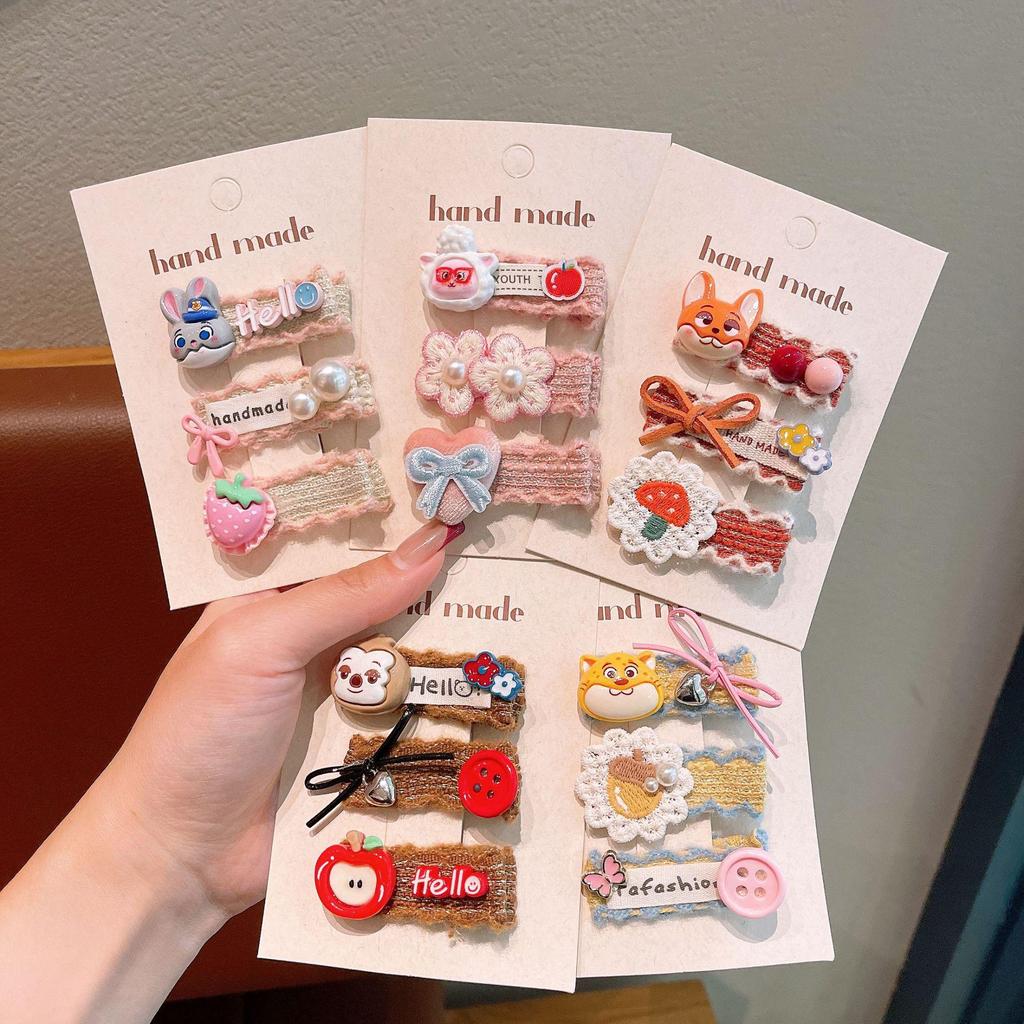 Creative Cartoon Hair Clip: Cute Rabbit, Sheep & Monkey for Women & Children - Heart Clip Hair Accessory