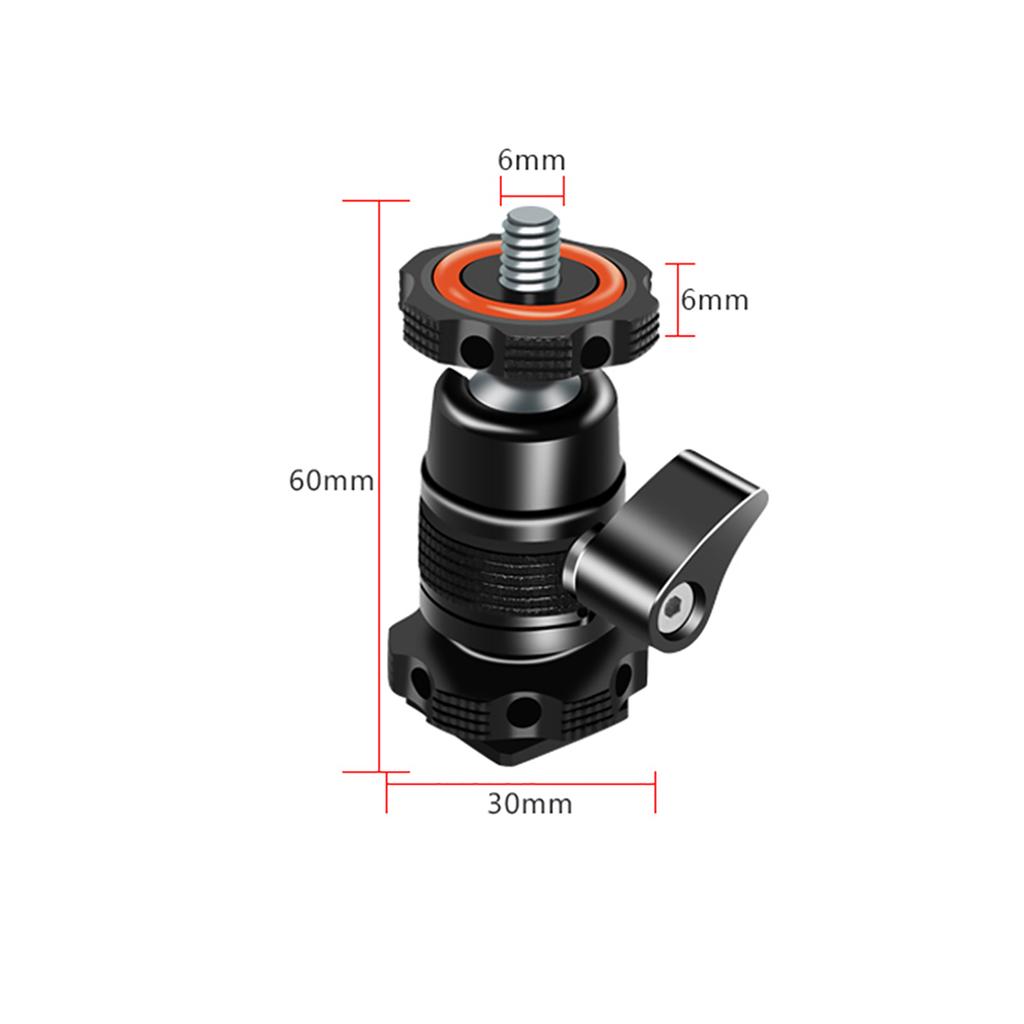 Mini Ball Head Adapter Monitor Mount Cold Shoe Adapter Aluminum Alloy with 1 4 Inch Screw for Mounting Camera Monitor