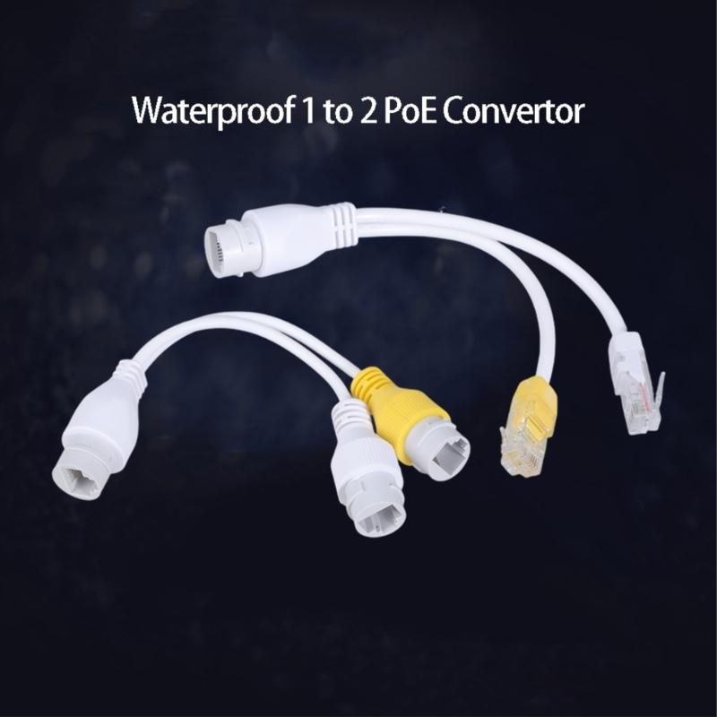Outdoor POE Splitter 2 in 1 Networking Connector POE Splitter for Networking Monitoring System RJ45 Connector Splitter