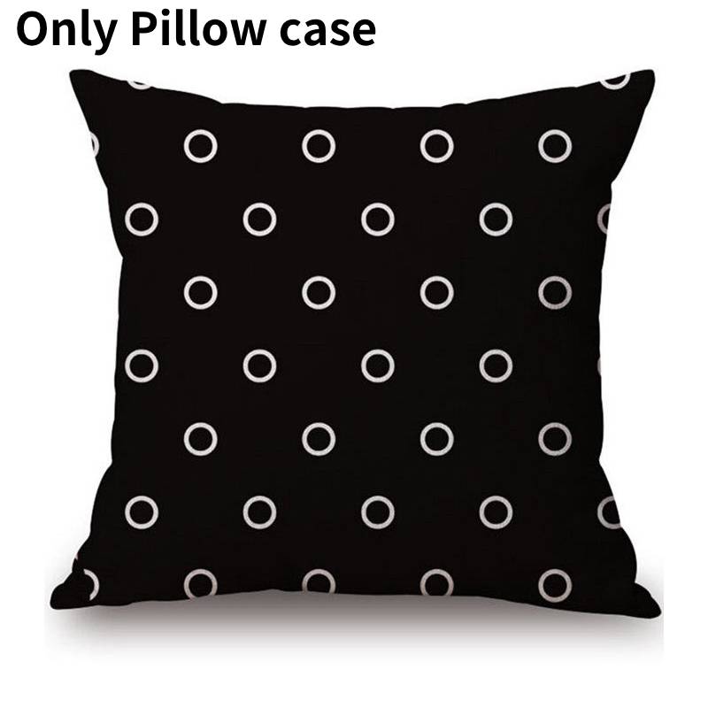 

Cushion Linen Cotton Covers Throw Pillow Case Decoration Accessories Fashion White Dot