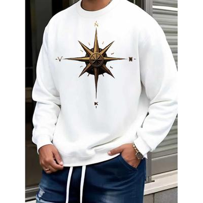 Men's Relaxed Fit Crew Neck Sweatshirt, Cloud-Soft Touch Fabric, All-Day Comfort Travel Wear