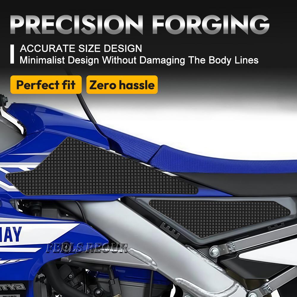 For  YAMAHA YZ250F 2019-2020 3D Rubber Tank Pad Black Anti Slip Motorcycle Gas Fuel Tank Protector Damping and Buffering