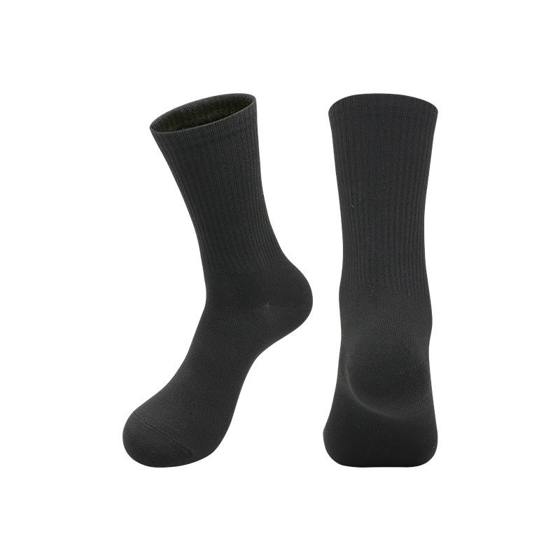 Adult Thin Non-Slip Professional Basketball Socks Pure White And Black High-Tie Medium Tube Sports Socks Large And Medium Children S Socks S-onesize_2Pcs