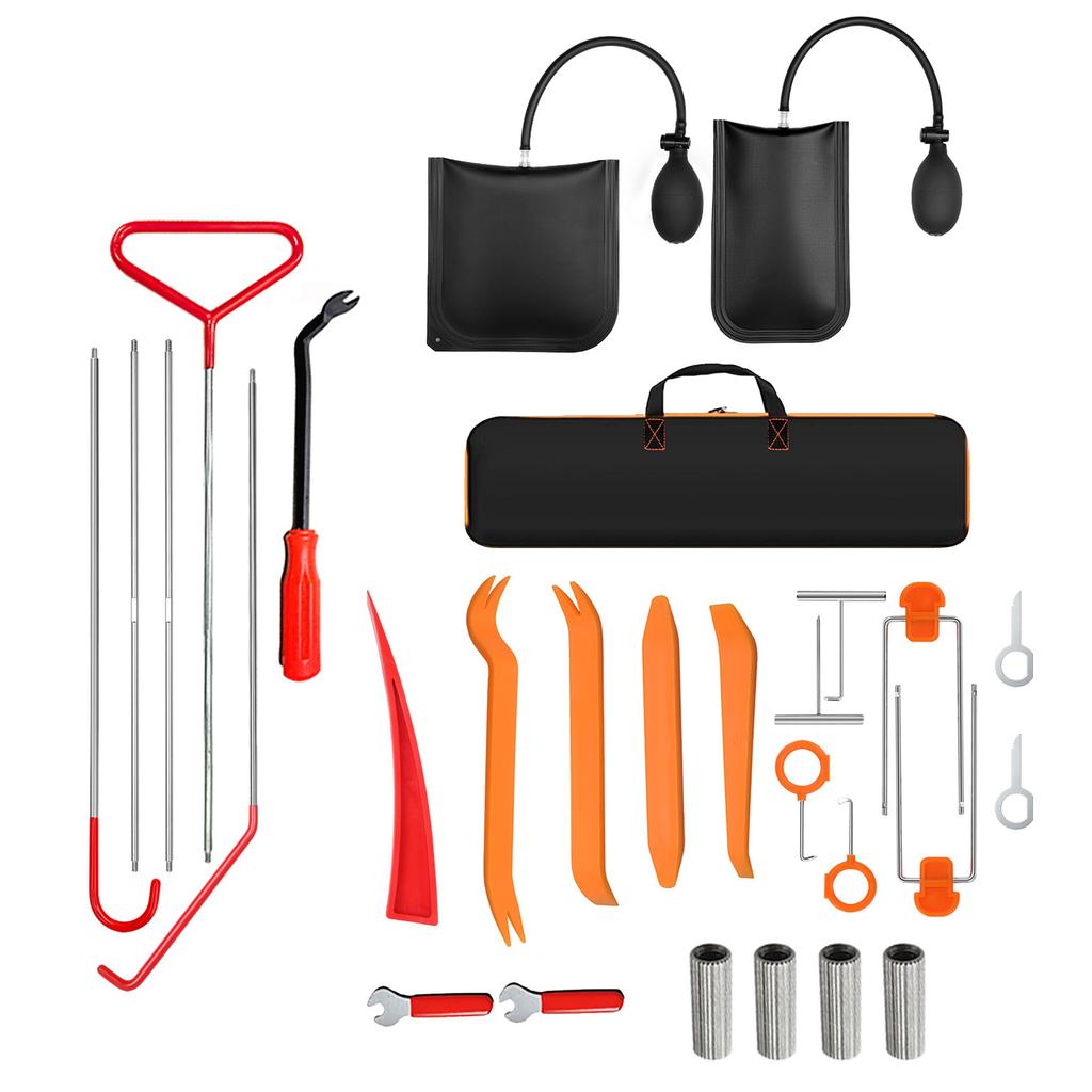 28 szt. Zestaw szczypiec do klipsów i ściągacz do spinek Tapicerka samochodowa Zestaw naprawczy combo z torbą do przechowywania na panel drzwi samochodu, deskę rozdzielczą