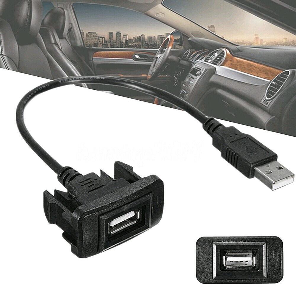 Extension Cable USB Adapter Black Car Center Console
