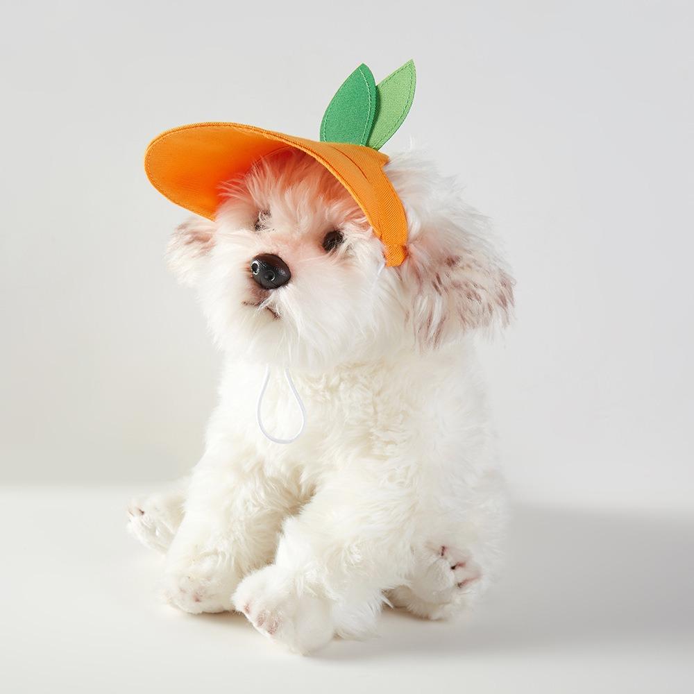 Orange Dog Sunshade Breathable Cat Sunscreen Hat Portable Dog Sun Hat  Summer