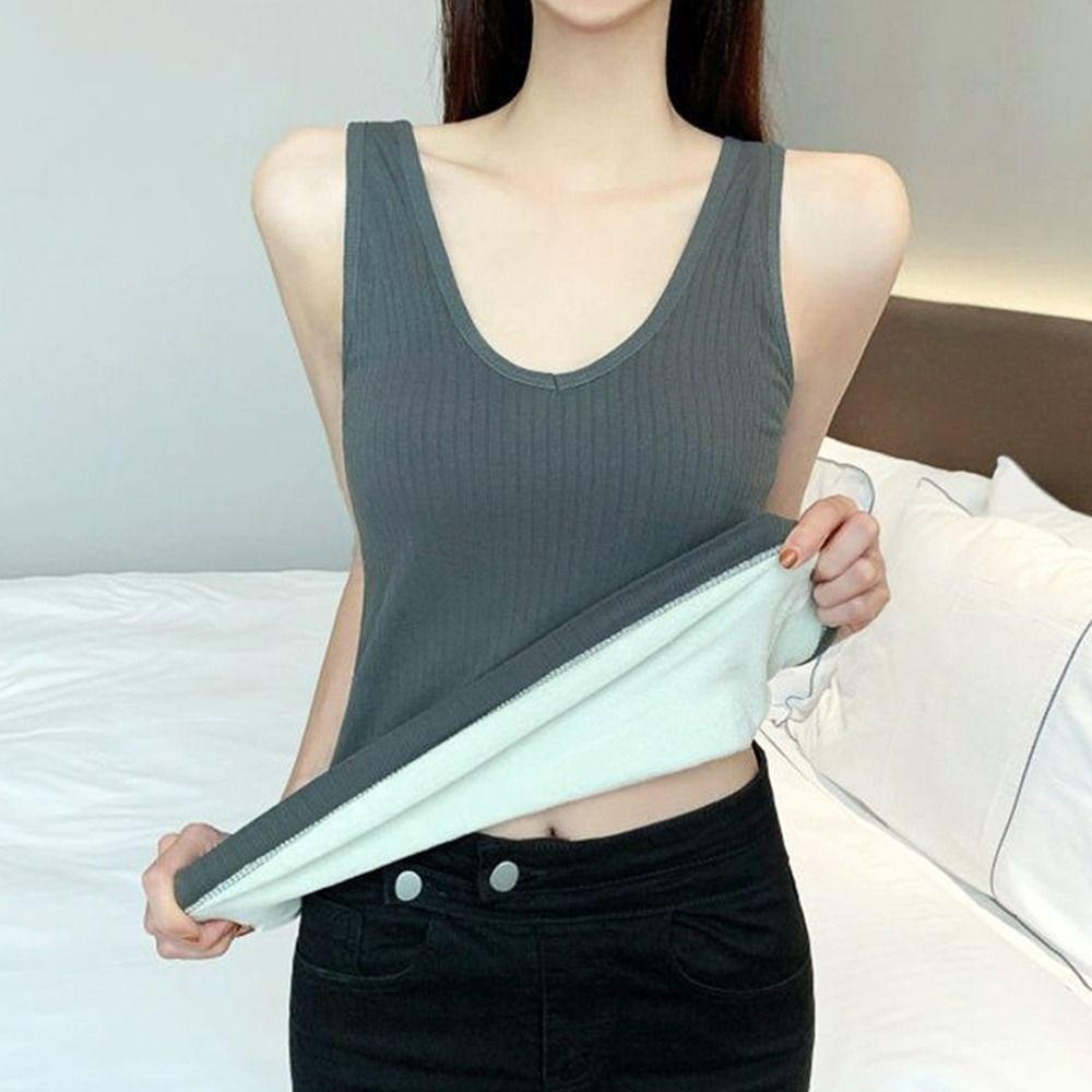 Keep Warm Underwear Thermal Sling Vest Fashion Thickened Vest  for Women Female