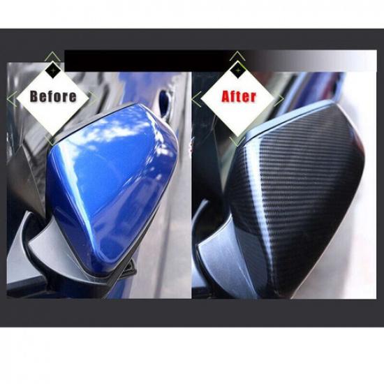 2x Rear Carbon Fiber Rearview Mirror Cover Cap for Honda Civic Sedan Coupe 16-21