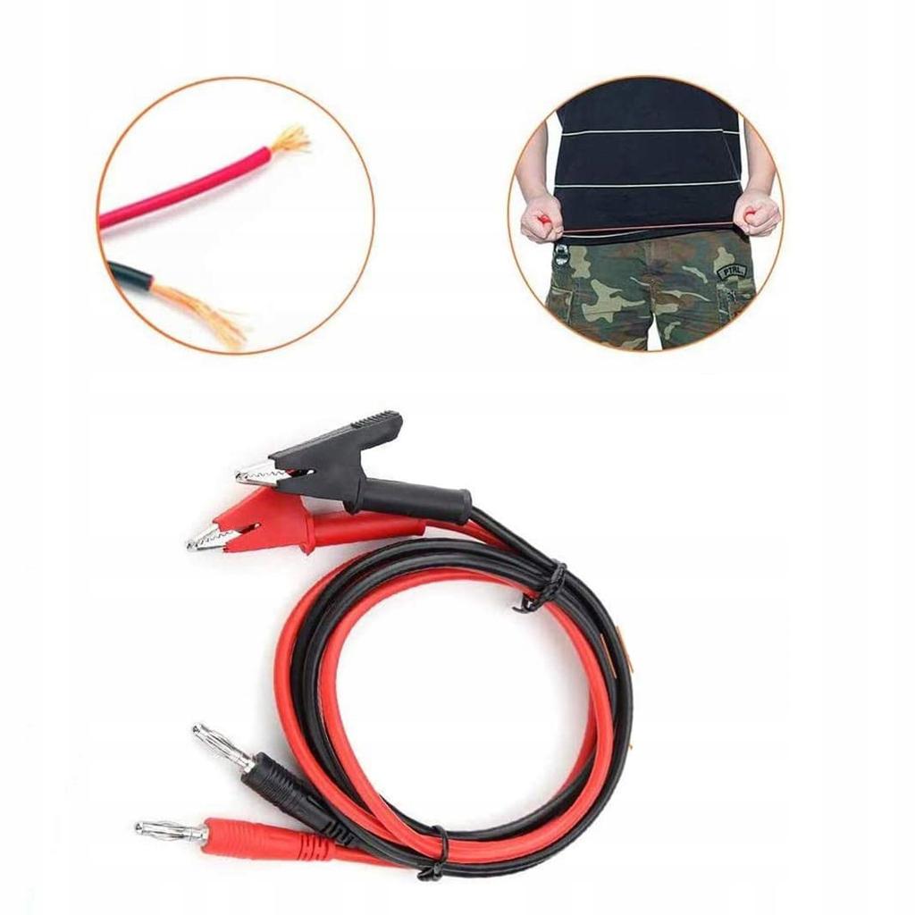 Test Leads For Multimeter/Laboratory Power Supply - Crocodile Clips 1500V 15A 100Cm (2 Pcs - Black And Red)