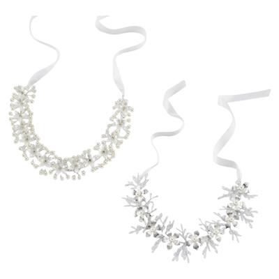 Elegant Flower Girl Hair Accessory Imitation Pearls Texture Head Chain Fashion Headband Suitable for Various Occasion