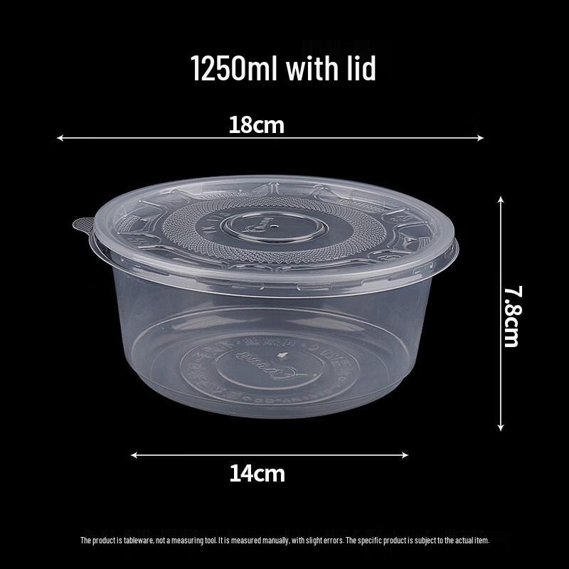 Handun Disposable Round Plastic Food Containers with Lids