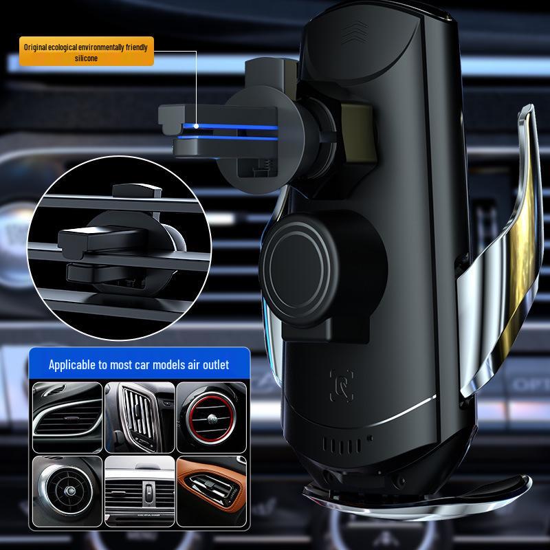 Q3 Magic Clip Car Wireless Charger & Phone Holder, 15W Auto Open/Close, Navigation Mount.