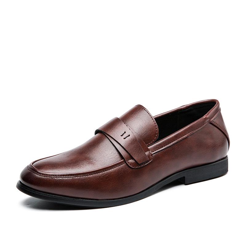 Men s Spring & Autumn Loafers: Youth Slip-on Casual Leather Driving Shoes 38