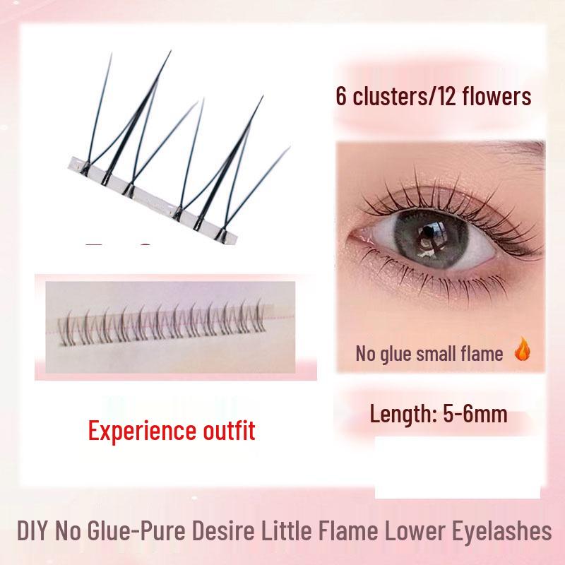 

Натуральные нижние накладные ресницы без клея - Самоклеящиеся, Прозрачная основа, Сегментированные пучки