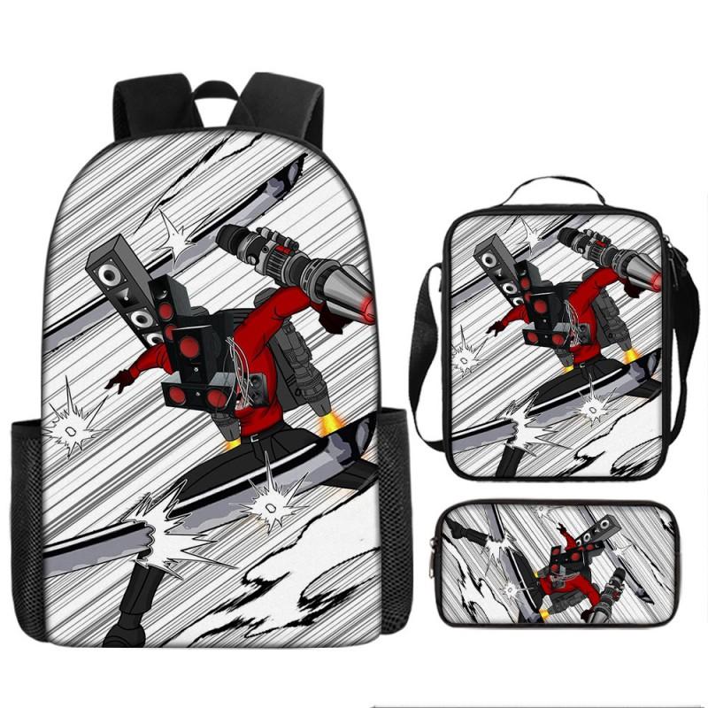 Kinder Cartoon-Charakter Rucksack-Set Schule Oxford-Stoff Atmungsaktiv Leicht Mit Gepolsterten Trägern