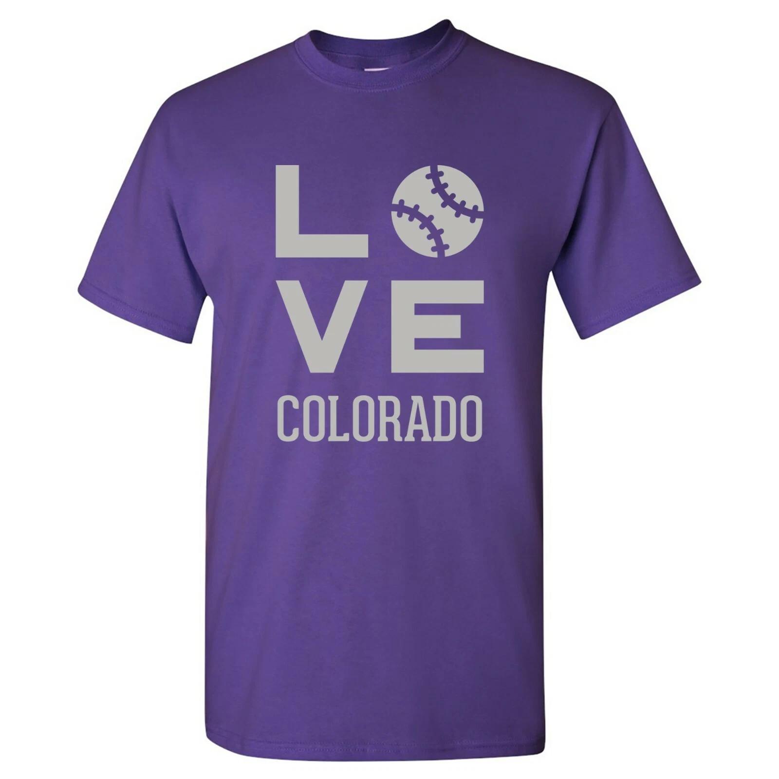 Colorado Love Baseball League Team Pride Hometown Majors T Shirt - Purple S